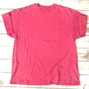 Unisex XL Pink Short Sleeve Shirt 100% Cotton Tee Women’s Size X Large